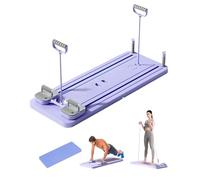 Lorrtta Pilates Board, Foldable Pilates Reformer Machine with Automatic Rebound Ab Roller, Multi-Functional Home Pilates Kit for Core, Arm, Leg & Full Body Workout for Men & Women