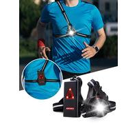 Lorrtta Running Lights for Runners LED Lamp, Running Torch 90° Adjustable Angle Running Chest Light USB Rechargeable Waterproof Running Lights for Runners Chest Night Jogging 2025 (White Light)