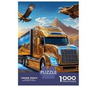 Lorry 1000 Pc Eco-Friendly Paper Yellow Semi Truck with Planes over Mountains Puzzle Adult Hobbyists Portable Mind Decompression Hours Fun 70x50cm/1000pcs