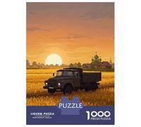 Lorry 1000 Piece Jigsaw Field Truck Puzzle Stressful Workers Anxiety Relief Cognitive Training Leisure Activity 38x26cm/1000pcs