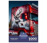Lorry 1000 Piece Recycled Red And Silver Semi Truck by A Lake Puzzle Stressful Workers Anxiety Relief Home Wall Art Cognitive Training 38x26cm/1000pcs