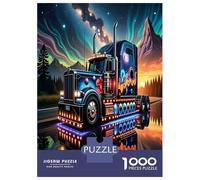 Lorry 1000 Piece Thickened Jigsaw Glowing Semi Truck Reflecting in A Calm Lake Puzzle Grown-Ups Easy Store Relaxation Hobby Engaging Brain Teaser 38x26cm/1000pcs
