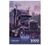 Lorry 1000 Pieces Sturdy Paper Purple Semi Truck in A Rainy Abandoned Town Puzzle Parent-Child Interactive Game Home Leisure Unique Artwork 38x26cm/1000pcs