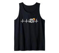 Lorry Driver Heartbeat Semi Truck Trucker Tank Top