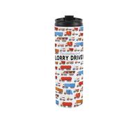 Lorry Driver Travel Mug - Novelty Trades Gift Reusable Stainless Steel Vacuum-Sealed Double-Walled Hot/Cold Drinks Travel Flask 500ml (16 fl oz)