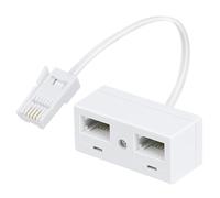 LORSENG BT Telephone Splitters 2 Way Sockets, Splitter UK Telephone Adapter | UK Telephone RJ11 Male Plug to Double Female Socket Extender,for UK Landline Telephone FAX Modem Cable Adapter and Converter