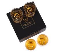 LORSIA Whiskey Rocks Glass, Set of 4 in Gift Box - 10 Oz Old Fashioned Glasses for Scotch Cocktail Rum Cognac Vodka Liquor, Unique Gifts for Men