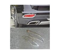 LORSKRD Car Headlights Car Styling ABS Chrome Front+Rear Headlight Lamp Cover Fog Light Lamp Cover Trim For Hyundai For Santa For Fe /Ix45 2013 2014 2015 Front HeadLamp(Rear fog lamp)