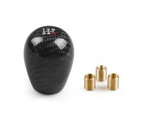 LORSKRD Gear Knob Cover Racing Real Carbon Fiber Gear Shift Knob Manual Transmission Shifter Lever Round Ball Shape Handle(5speed Black)