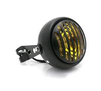 LORSKRD Motorcycle Headlamp Frontlight 5.75'' Motorcycle Headlight Moto Light With Brackets For CG125 For GN125 For CB or Sportster Chopper Vintage Motorbike Headlamp(Yellow and brackets)