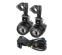 LORSKRD Motorcycle Headlamp Frontlight Pair 100W Motorcycle Headlight Fog Lights Led Auxiliary Driving Light Spotlight Headlamp Dual Color Flasher Farol Moto Lamp(Light Cover)