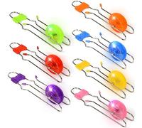 Lorspock 7 Pack Retro Light Up Gyro Wheels Set, 8.5'' Retro Magic Rail Twirler Sensory Toy with Spinning Wheel and Flashing LEDs, Stocking Fillers, Party Bag Fillers for Kids(7 Colors)