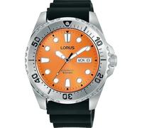 Lorus Men's Automatic (44mm) Orange Dial/Black Silicone Strap RL479BX9