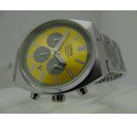 Lorus Mens Multisports Chronograph Silver Tone Yellow Watch RT367KX9