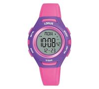 Lorus Children's Digital Quartz Watch with Silicone Strap, Blue, Pink, Strap.