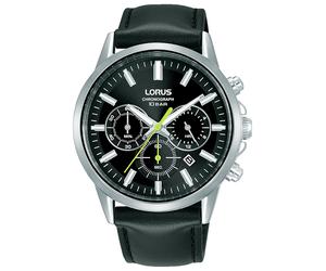 Lorus Chronograph Timepiece Black Leather Strap Watch