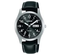 Lorus Classic Day/Date (38mm) Black Sunray Dial / Black Leather RXN79DX9 Watch