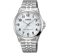 Lorus Classic Men's Stainless Steel Watch with Metal Strap, White, Classic