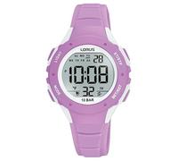 Lorus Digital Multi-Function 100m (32mm) Digital Dial/Purple Silicone Strap Watch - Unisex-Adults, Active Individuals, Outdoor Enthusiasts, Sports Enthusiasts