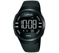 Lorus Digital Quartz Watch with Silicone Strap, Black, Fashion