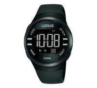 Lorus Digital Quartz Watch with Silicone Strap, Black, Fashion