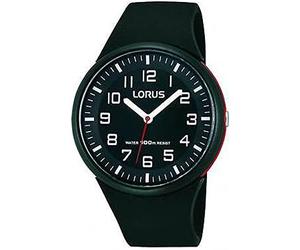Lorus Fashion Women's Watch Stainless Steel and Plastic with Silicone Strap, Black, Standard Size, Fashion