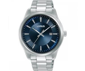 Lorus Gents Classic Clear Cut Blue Dial Stainless Steel Watch