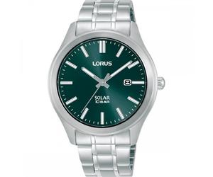 Lorus Gents Elegant Green Dial Stainless Steel Solar Watch