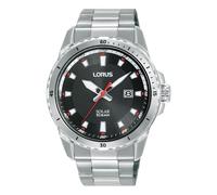 Lorus Men's Analogue Quartz Watch with Stainless Steel Strap, Silver/Black, Silver/Black, Standard Size, Bracelet