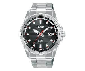 Lorus Gents Elegant Sports Solar Black Dial Stainless Steel Watch RX367AX9