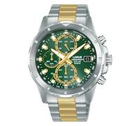 Lorus Gents Sports Chronograph Green Dial Two Tone Stainless Steel Solar Watch