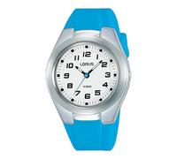 Lorus Kids Blue Silicone Strap & White Dial Watch with Curved Acrylic Glass