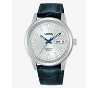 Lorus Ladies Automatic Fashion Day date Analogue Quartz Silver Sunray Dial with Blue Leather Strap Watch