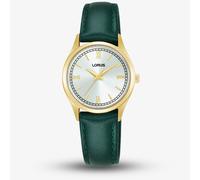 Lorus Ladies Classic Two Tone Green Leather Strap Watch RG216YX9