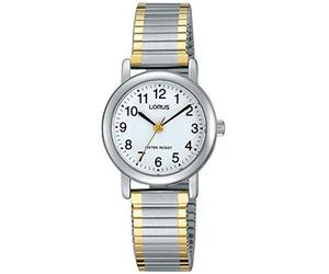 Lorus Ladies Classic Watch with White Dial and Expanding Bracelet RRS79VX5