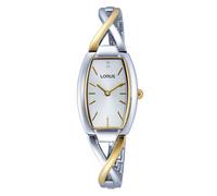 Lorus Ladies Dress Two Tone Shaped Palladium Plated Case Strap Watch RRW51EX9