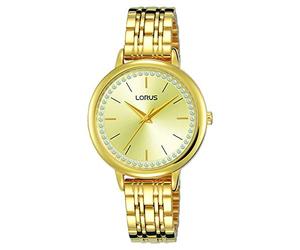 Lorus Ladies Gold Plated Bracelet Watch with Stone Set Dial RG202QX9