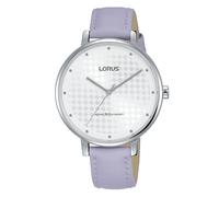 Lorus Ladies Patterned White Dial Mauve Leather Strap Dress Watch RG267PX8
