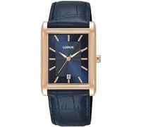 Lorus Men’s Rectangular Blue Leather Strap Watch RH942RX9