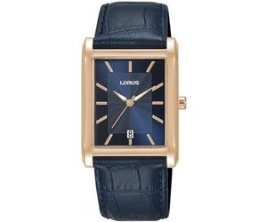 Lorus Men’s Rectangular Blue Leather Strap Watch RH942RX9