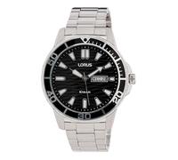 Lorus Gents Sports Sunray Black Dial Stainless Steel Watch