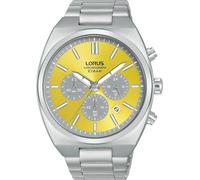 Lorus Mens Multisports Chronograph Silver Tone Yellow Watch RT367KX9