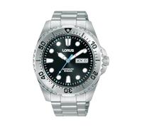 Lorus Men's Analogue Automatic Watch with Stainless Steel Strap, Silver/Black, Silver/Black, Standard Size, Classic