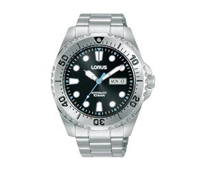 Lorus Men's Analogue Automatic Watch with Stainless Steel Strap, Silver/Black, Silver/Black, Standard Size, Classic