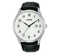Lorus Men's Analogue Quartz Watch with Leather Strap RH913PX9, Silver, Strap.