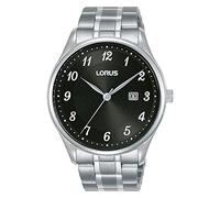Lorus Men's Analogue Quartz Watch with Metal Strap, Black, Black, Bracelet