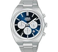 LORUS Men's Analogue Quartz Watch with Metal Strap, Silver/Blue