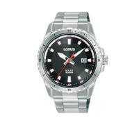 Lorus Men's Analogue Quartz Watch with Stainless Steel Strap, Silver/Black, Silver/Black, Standard Size, Bracelet