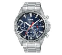 Lorus Men's Analogue Quartz Watch with Stainless Steel Strap, Silver, Silver/Blue, Classic