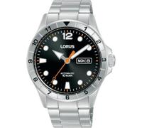 Lorus Mens Automatic Day Date Black Stainless Steel Bracelet Watch RL459BX9 NEW
